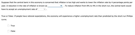 Solved 7. The costs of disinflation The following graph | Chegg.com