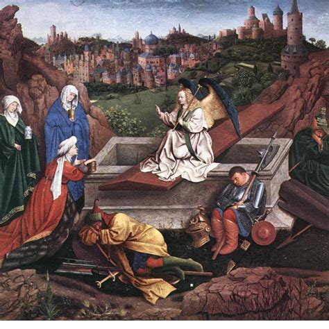 Three Marys at the Tomb(c. 1410-26), attributed to Jan &/or Hubert Van ...