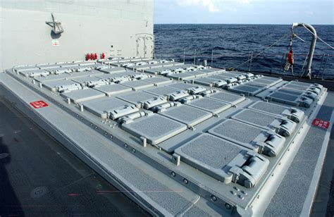 A Topside View Of The Forward Mk-41 Vertical Launching System (vls) Aboard The Guided Missile ...