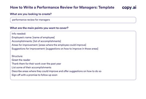 How To Write A Performance Review Performance Review Template With ...