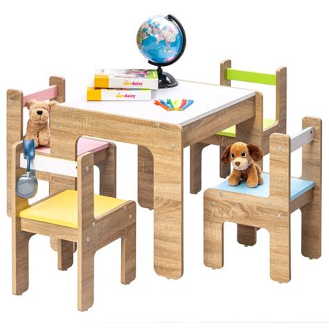 Sweden Kids Activity Table with 4 Chairs set