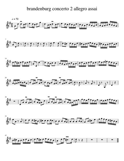 brandenburg concerto 2 piccolo trumpet Sheet music for Trumpet (Piccolo) (Solo) | Musescore.com