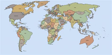 Map Of The World For Kids With Countries Labeled Printable - Printable Maps