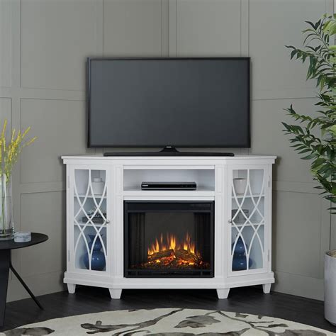 Real Flame Lynette 56 in. Corner Electric Fireplace in White-1750E-W ...