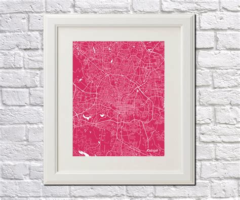 Raleigh City Street Map Print Custom Wall Map Poster North Carolina – GalleryThane