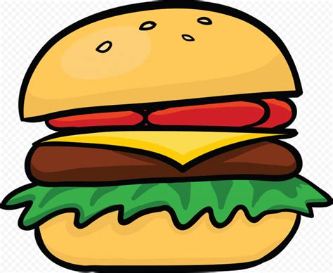 Fast Food Cartoon Hamburger Cheeseburger HD PNG | Citypng