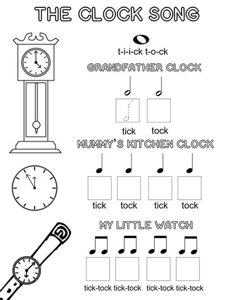 The Clock Song: An Easy Way to Learn Musical Note Values - | Music theory worksheets, Teaching ...