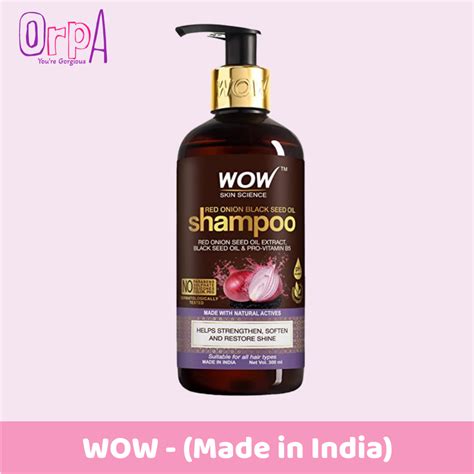 WOW Skin Science Red Onion Black Seed Oil Shampoo - 300 mL - Orpa