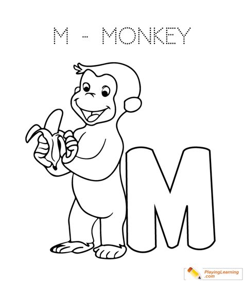 M Is For Monkey Coloring Page | Free M Is For Monkey Coloring Page