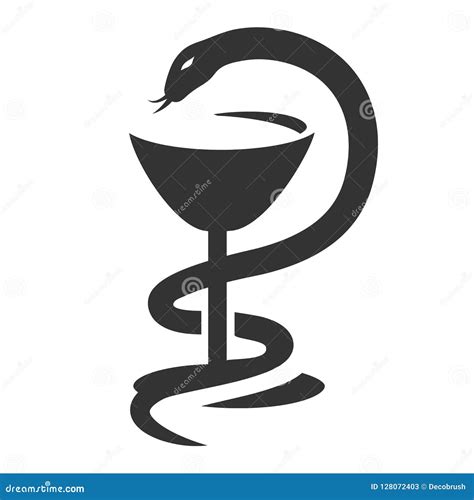 Bowl Of Hygieia Snake Medical Pharmacy Symbol Icon Vector Illustration ...