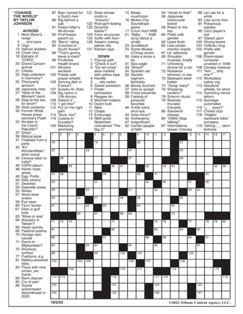 Los Angeles Times Crossword Puzzle Printable - Free Crossword Puzzles ...