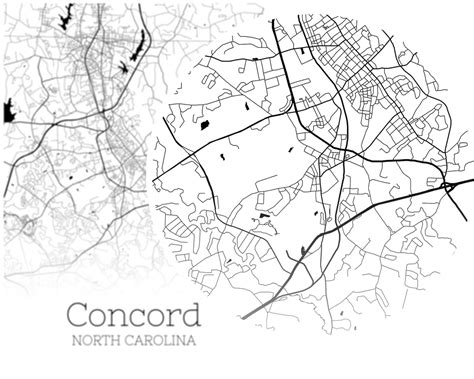 Concord Map INSTANT DOWNLOAD Concord North Carolina City Map | Etsy