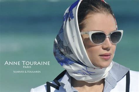 Paris New York scarf in white by ANNE TOURAINE Paris™ and sunglasses a la Grace Kelly Grace ...