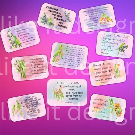 20 Printable Scripture Cards: Vol 2 God's Promises Niv,scripture Memory Memorization Bookmarks ...