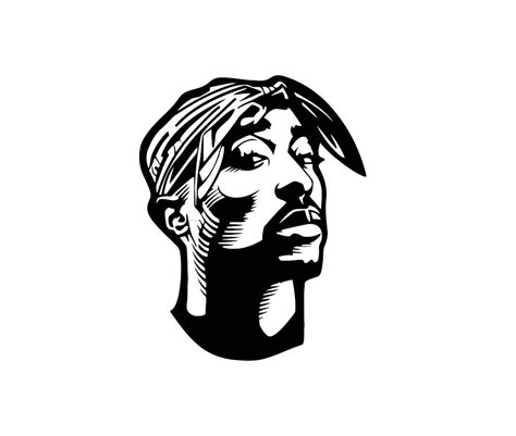 Tupac Stencil Black And White