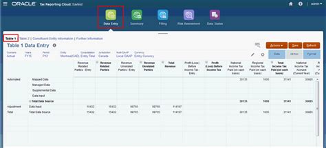 Preparing Data Entry Table 1