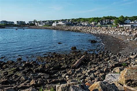 Ogunquit Maine Marginal Way at Perkins Cove Beautiful Blue Sky Photograph by Toby McGuire - Pixels