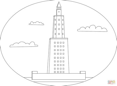 Lighthouse of Alexandria coloring page | Free Printable Coloring Pages