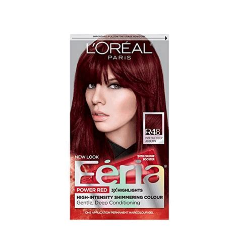 Loreal Paris Feria Hair Color Power Reds- R48 Intense Deep Auburn | Belasea