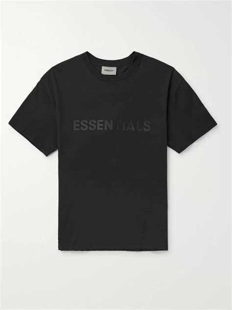 Essentials Logo-appliquéd Mélange Cotton-jersey T-shirt In Black | ModeSens