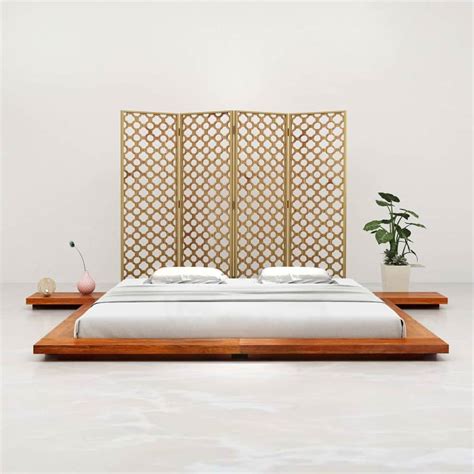 Japanese Futon Bed Frame Solid Acacia Wood 200x200 cm