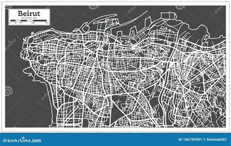 Beirut Lebanon City Map in Retro Style. Stock Vector - Illustration of sketch, lebanon: 106790901