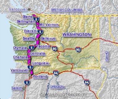 Interstate 5 Washington Map