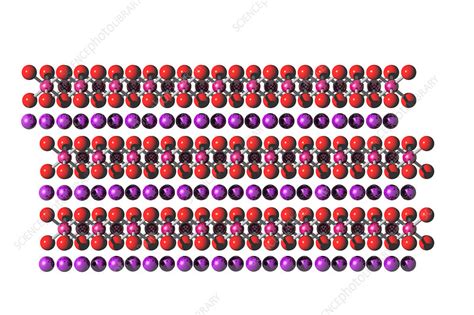 Lithium Cobalt Oxide, illustration - Stock Image - C028/0573 - Science Photo Library