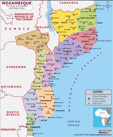 Mozambique Map | HD Political Map of Mozambique