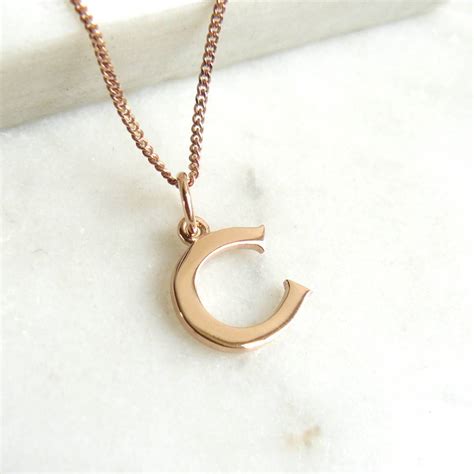 personalised rose gold letter necklace by lime tree design | notonthehighstreet.com