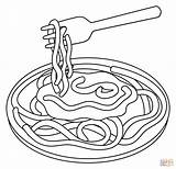 Spaghetti Pasta Coloring Pages Clipart Food Noodles Plate Colouring  sketch template