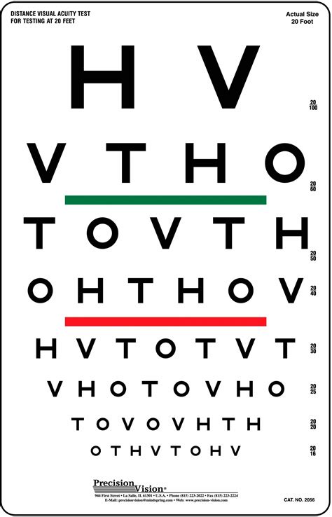 HOTV Visual Acuity / Color Vision Chart - Precision Vision