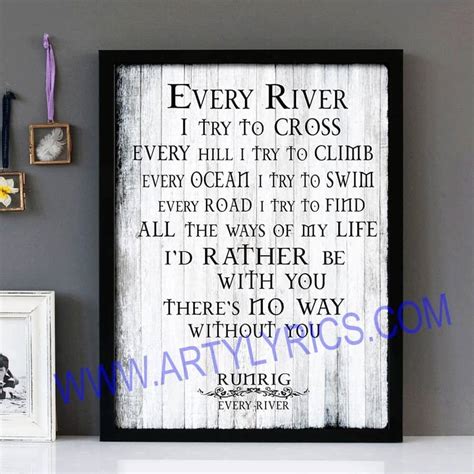 "Every River" Version 6 Runrig Framed Lyrics Wall Art Design