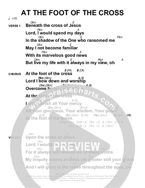 At The Foot Of The Cross Chords PDF (Sovereign Grace) - PraiseCharts