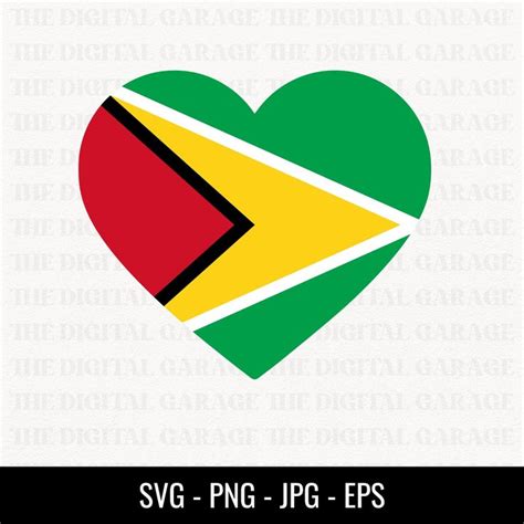 Guyana Flag SVG PNG, Love Guyana, Guyana Svg, Guyana Clipart, Guyana ...