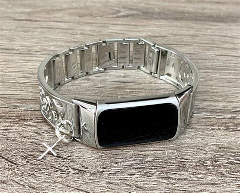 Silver Cross Fitbit Charge 5 Band Charm, Fitbit Charge 5 Links Bracelet ...