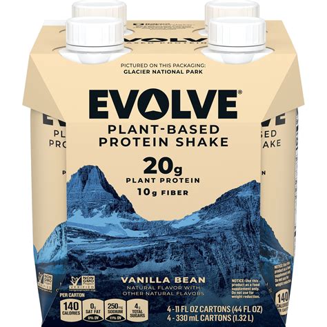 Evolve Plant Based Protein Shake, Vanilla Bean, 20g Vegan Protein ...