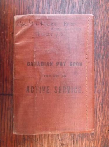 WW1 Canadian Army Pay Book: William Gillies