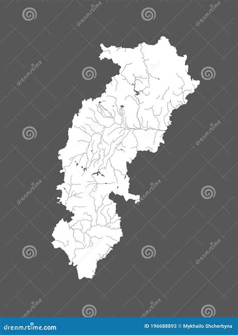 Map Of Chhattisgarh With Lakes And Rivers Vector Illustration ...