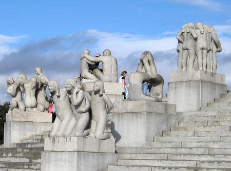 Sculptures in Vigeland Park in Oslo Norway