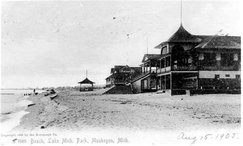 Lake Michigan Park Muskegon Mi.1905 Muskegon Michigan, Lake Michigan ...