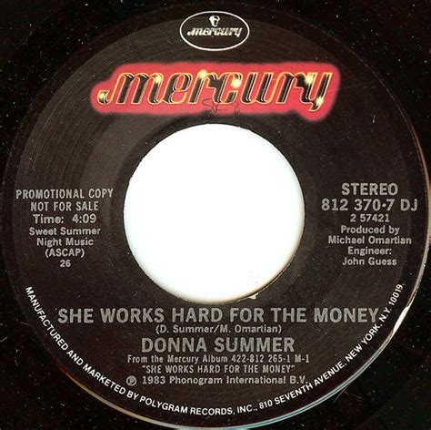 Donna Summer - She Works Hard For The Money (Vinyl, 7", 45 RPM, Single ...