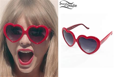 Taylor Swift: Red Heart Sunglasses | Steal Her Style