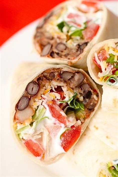 Spicy Bean Veggie Wraps - (Free Recipe below) | Recipes, Vegetarian dishes, Cooking recipes