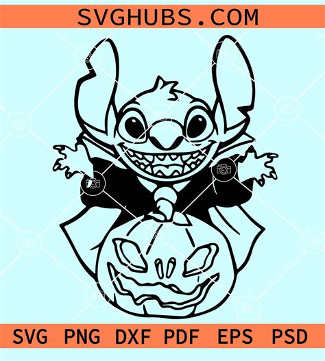 Stitch Halloween pumpkin svg, Stitch Halloween svg, Disney Halloween svg