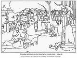 Seurat Jatte Grande La Coloring George Sunday Pages Color Printable  sketch template