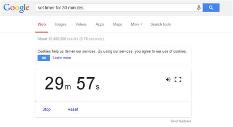 Countdown Timer Returns to Google Search on the Desktop