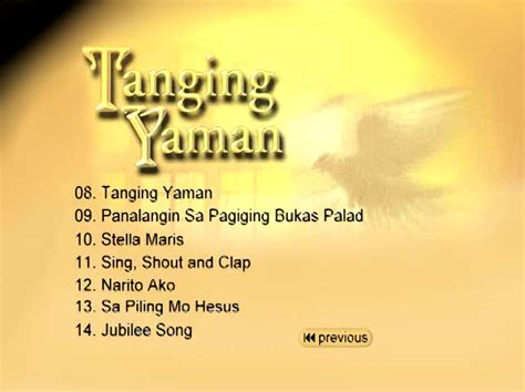 Tanging Yaman: Inspirational Album (VCD Karaoke)(2000) (Star Records) : ABS-CBN Corporation, ABS ...