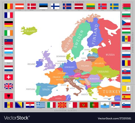 Europe Map With Countries Flags