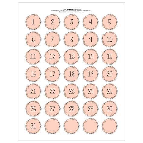 Printable Numbers 1 31 - Printable Word Searches